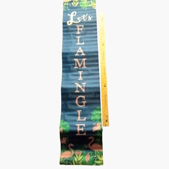 Lets Flamingle Door Banner Tropical Themed Party Decoration Dorm 59 x 11 - Picture 3 of 10